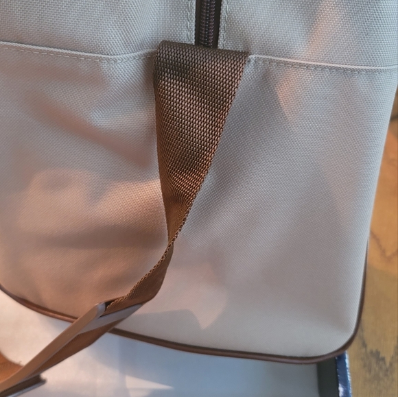 NWOT Ralph Lauren Khaki Tan Brown Logo Fabric Duffle Travel Luggage Bag - Picture 10 of 17